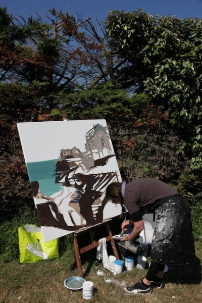 Peinture live à Saint-Lunaire par Michelle AUBOIRON
