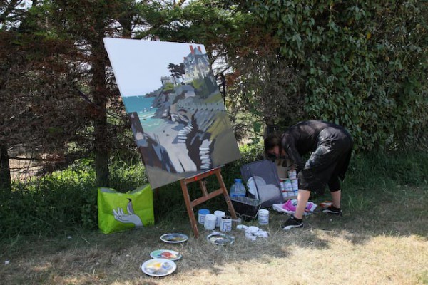 Peinture live à Saint-Lunaire par Michelle AUBOIRON