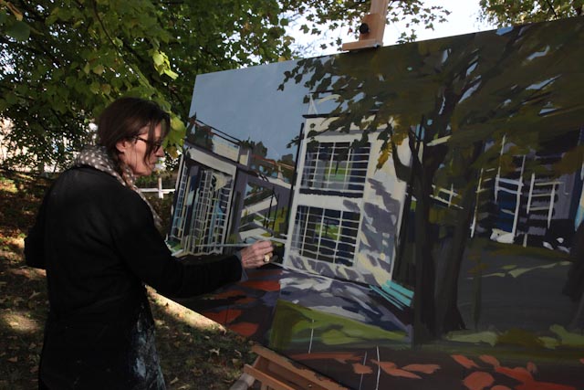 Peinture en direct de l'école de plein air de Suresnes par Michelle AUBOIRON