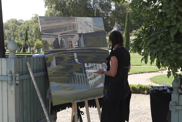 Peinture in situ à l'Orangerie du Chateau de Versailles par Michelle AUBOIRON