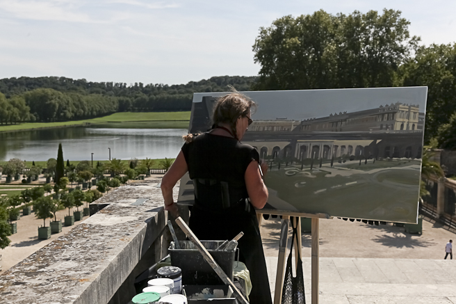 Peinture en direct du château de Versailles par Michele AUBOIRON